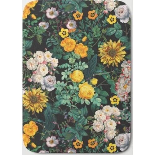 Midnight Garden Flower Floral Doormat Purple Door Mat Entrance Rug Home Carpet Living Room Bathroom Kitchen Floor Mats Anti Slip