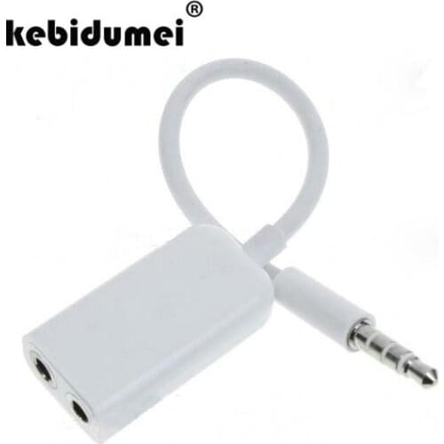 Kebidumei Black/White 3.5mm Stereo Splitter Audio Male to Female Earphone Headset Headphone Adapter couples turn Cable connector
