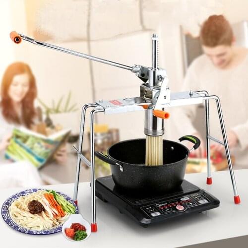 Stainless Steel Homemade Manual Noodles Press Machine Pasta Maker Spaghetti Hand Crank Cutter 4 Mould Fresh Italian Noddle Maker