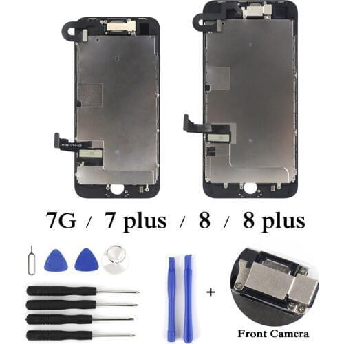 10pcs For iPhone 7 7P 8 8P LCD Touch Screen With Front Camera No Home Button+Front Ear Speaker Holder With Parts Full Assembly