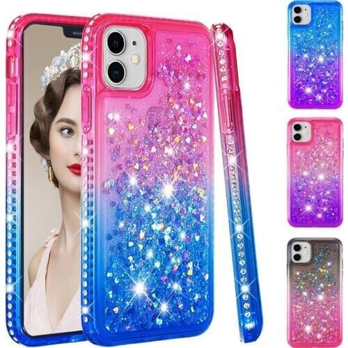 Sunjolly Glitter Case for LG Stylo 5 4 W10 W30 K40 K12 Plus X Power 3 LV7 LV3 V40 G7 Thinq TPU Bling Rhinestone Phone Case coque