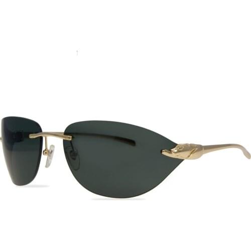 Vazrobe Brand Sunglasses Male Women Rimless Leopard Designer Sun Glasses for Men Black Brown Fashion Shades