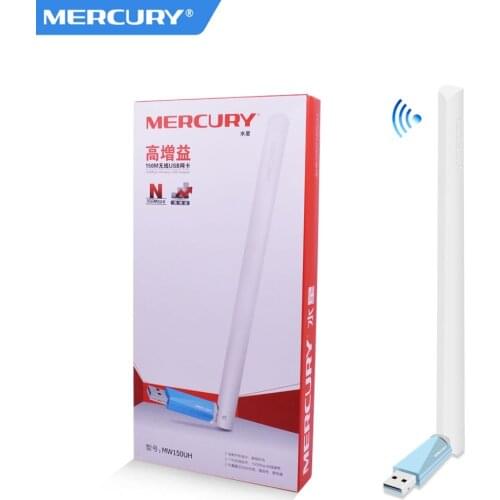 Mercury 150Mbps External USB WiFi Adapter Wireless Network Card Antenna Wi-Fi Receiver 802.11 b/g/n for PC Windows XP/7/8/8.1/10