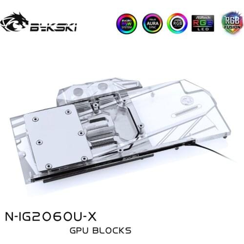 BYKSKI Water Block use for COLORFUL iGame RTX2060 Ultra/iGame GTX1660Ti Ultra 6G/Full Cover Graphics Card Radiator Copper Block