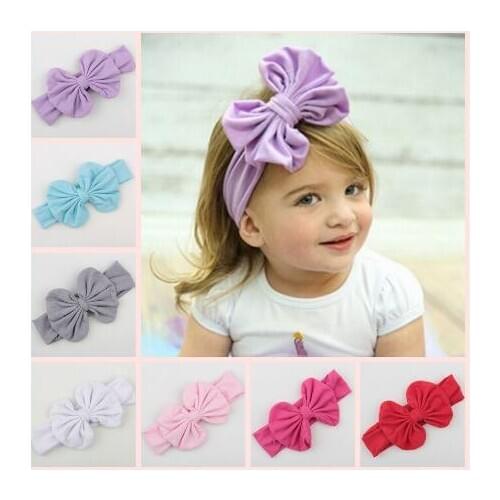 YH452 Hair Accessories Baby Girls Kids Toddler Bow Hairband Headband Stretch Turban Knot Head Wrap