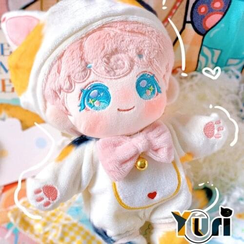 Yuri Plush Doll Use Cat Outfit Clothes Hat Trousers Set Accessories fit for 20cm Toy Costume Cosplay Gift C OM
