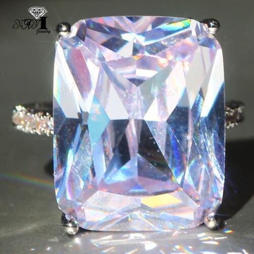 YaYI Jewelry Fashion Princess Cut Huge 18 CT White Zircon Silver Color Engagement Rings Wedding Lover Rings Party Rings 1394