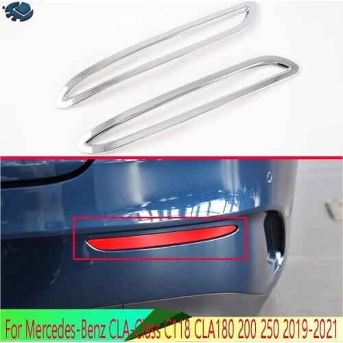 For Mercedes-Benz CLA-Class C118 CLA180 200 250 2019-2021 Rear Reflector Fog Light Lamp Cover Trim Bezel Frame Styling Garnish