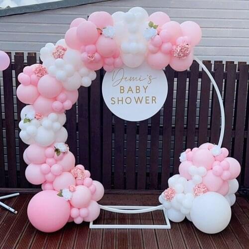143Pcs/Lot Pink White Macaron Balloons Garland Arch Kit Happy Birthday Party Wedding Anniversary Decorations Baby Shower Globos