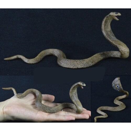 17cm Realistic Cobra Snake Replica Animal Model Solid PVC Figure Kids Toy Gift Lifelike Shapes For Trick