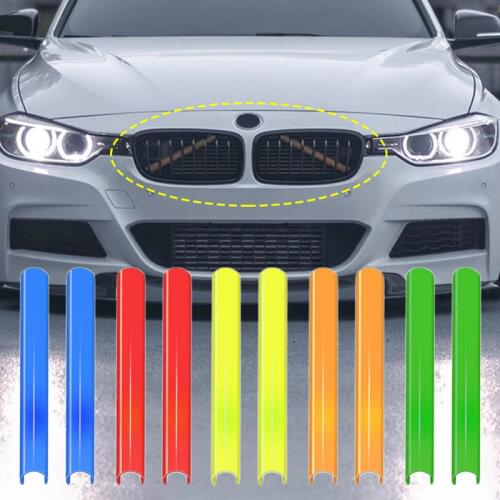 2Pcs Front Grille Trim Strips Cover Frame Stickers For BMW F10 E60 F30 F32 F20 F22 F06 F02 F25 F26 G20 1 2 3 4 5 6 7 Series