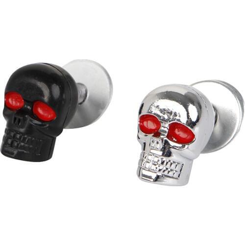 4PCS Useful Motorcycle Chrome Skull License Plate Frame Bolts Screws Caps Fastener Nuts Bolts Nails Screws