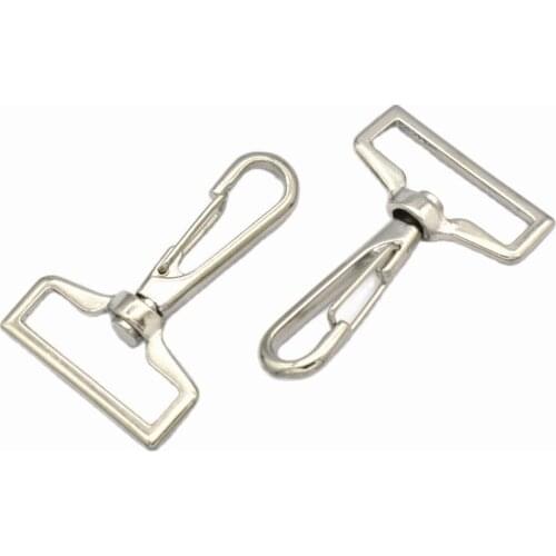32mm Silver Swivel Clasp Rectangle Ring Lobster Clasp Claw Push Gate Trigger Clasps Swivel Snap Hooks For keychain backpack 6pcs