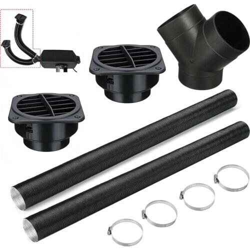 75mm Car Auto Heater Pipe Duct T Type Y Warm Air Outlet Vent Hose Clips Set For Parking Diesel Heater For Eberspacher