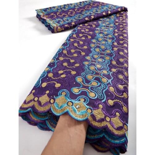 African Lace Fabric Cotton Dry Swiss Voile Lace With Rhinestones Embroidery Swiss Voile Lace In Switzerland For Sewing 2.5 Yards