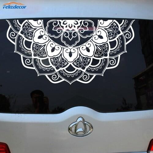 Three Size Half Mandala Car Stickers Removable Cool Art Design Novel Decals Special Cultural Murals LC1193