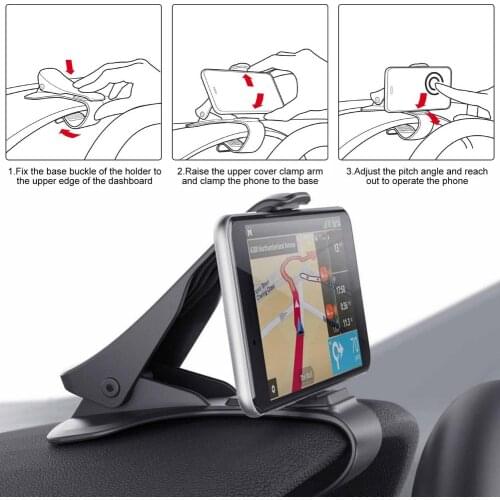 360 Degree Car Phone Kickstand GPS Navigation Dashboard Phone Holder In Car For Universal Mobile Phone Clip Mount Stand Bracket