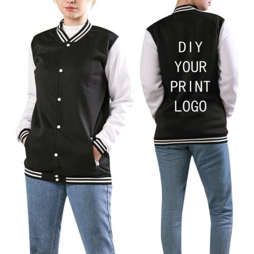 Custom Baseball Sport Jacket Coat Fashion Men Women Unisex Casual DIY Logo Jackets Baseball Uniform Printing Customized Tops