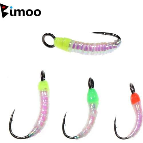 Bimoo 9PCS 8# 10# 12# UV Flashabou Gliss Body Nymphs with Big Eye Hook Artificial Fishing Trout Lure Baits