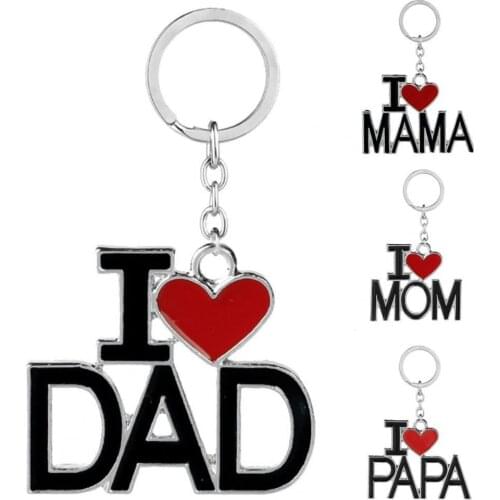 I LOVE MOM or I LOVE DAD Keychain Key Holder Letter Pattern Multi-Function Metal Mothers Day Keychain for Purse wholesale