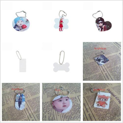 Sublimation aluminum blank Bone round keychains hot transfer printing diy custom blanks key ring consumables 500pcs/lot