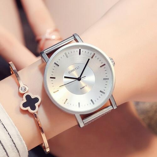 GIMTO Big Dial Women Dress Watches Luxury Brand Steel Clock Bracelet Ladies Lovers Quartz Watch Female Sport Relogio Feminino