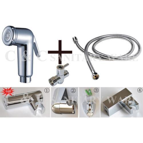 G1/2, G7/8, G3/4, M18X1.5L Optional Brass T-adapter + ABS Hand held Bidet Shattaf Kit Sprayer A1201ST