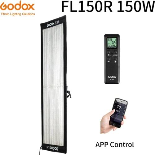Godox FL150R 150W Flexible LED Video Light Rollable Cloth Lamp with Controller + Remote Control + X-shape Support +Mobile APP