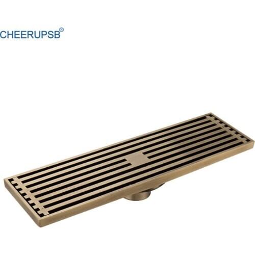 Grage Floor Drain Smell Off Vintage Brass Bathroom Bath Waste Water Filter Bronze Black Gold Drainer Square Retro Balcony Cover