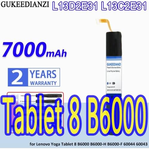GUKEEDIANZI High Capacity Battery L13D2E31 L13C2E31 7000mAh for Lenovo Yoga Tablet 8 B6000 B6000-H B6000-F 60044 60043 Bateria