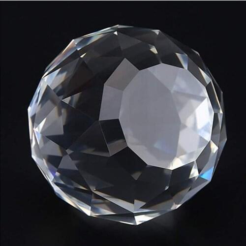 HBL 60mm/70mm 1piece Clear Glass Crystal Faceted Ball Prism Pendant Suncatcher Feng Shui for Curtain Decor