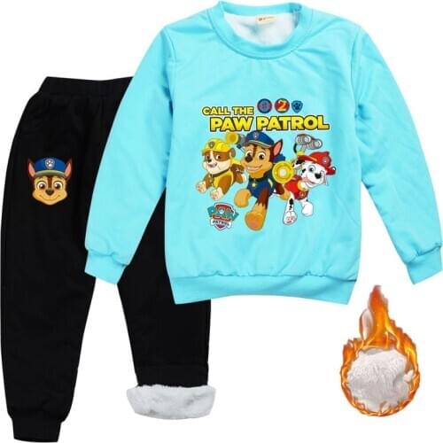 Paw Patrol Chase Skye Marshall Baby Girls Boys Cloth Sets Winter Kids Cotton Outfits Sweater Pants 2pcs Children Clothes Suit