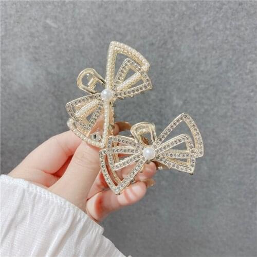 Fashion Girls rhinestone pearls flowers Hair Claws Beam Hairpin Women Hair Accessories Beauty Hair Crab Clamp Headwear Hair Clip