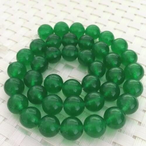 Fashion green natural stone dyed jades 4mm 6mm 8mm 10mm 12mm chalcedony round loose beads diy jewelry making 15inch MY5072