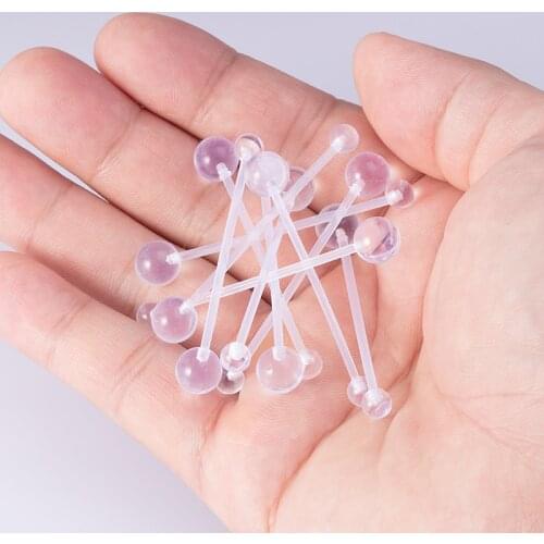 10-30pcs Acrylic Flexible Navel Piercing Clear Belly Button Rings Pregnancy Sport Maternity Bar Retainer Women Body Jewelry 14G