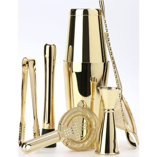 304 Stainless Steel Seven-Piece Bar Shaker Set Novice Full Set Shaker Shaker Bartender