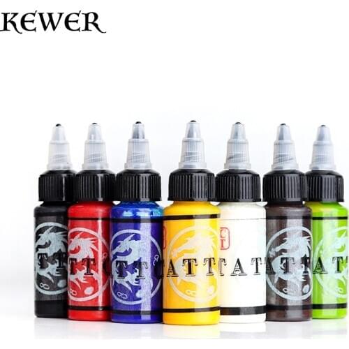 30ml 7 Colors Professinal Tattoo Ink Set Semi Permanent Eyebrow Microblading Natural Plant Pigment Body Art For Tattoo Supplies