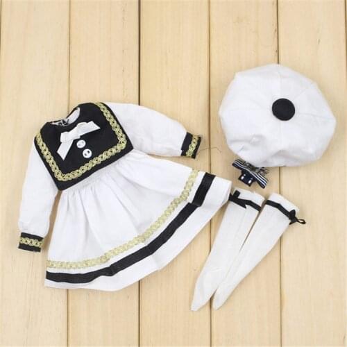 Fortune Days Blyth Icy DBS doll clothes White uniform series suit for 1/6 30cm JOINT body
