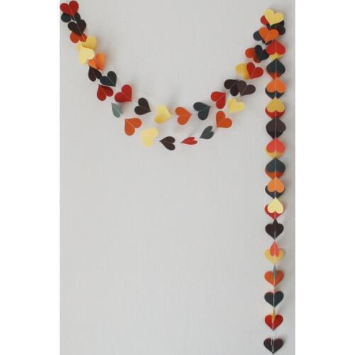 Fall Banner Fall Paper Heart Garland 10ft, Fall Garland ,Thanksgiving Garland, Thanksgiving Decor, Autumn Garland, Fall Wedding