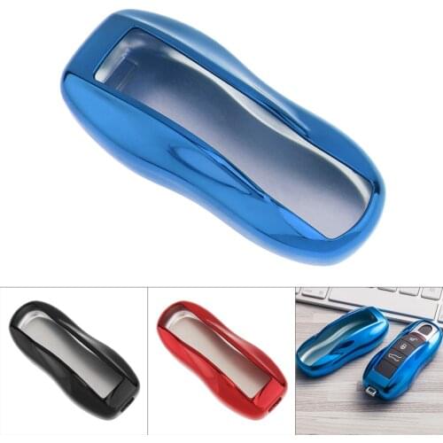 Simple Fashion TPU 2 Colors Straight Plate Car Key Case Protector Holder Fit for Porsche Macan Boxster Cayman Cayenne Carrera