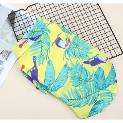 Pet Coconut Tree Pattern Shirt Printed Clothes Comfortable And Breathable Dog Shirts Pet Summer Beach T-Shirt Supplies