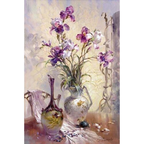 Needlework Crafts Home decor 14CT unprinted embroidery French Quality Counted Cross Stitch Kit/Set DIY Oil painting Two Vase