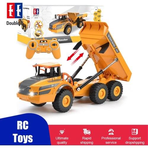 CONUSEA 1/16 6CH Remote Control Construction Dump Truck Toy RC Dump Truck Consruction Toys Rechargeable Battery for Boys Kids