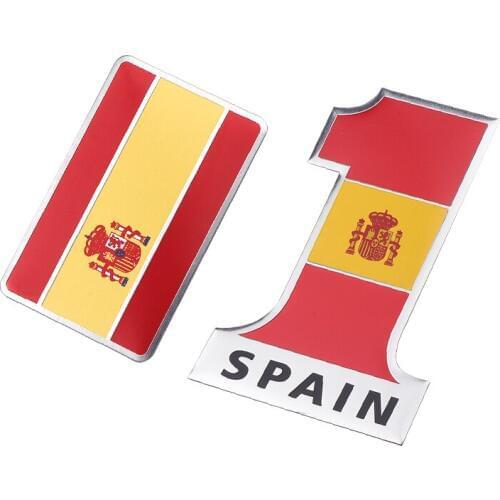 Car Styling 3D Aluminum Car Accessories Spain National Flag Sticker Emblem Motorcycle Decal For Yamaha Piaggio Vespa Ford Harle