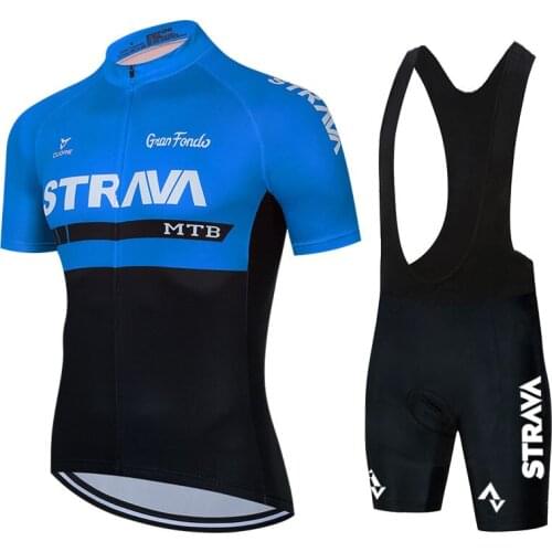 STRAVA Cycling Jerseys Set 2021 Summer Short Sleeves Bicycle Cycling Clothing Classic Black Men Ropa De Ciclismo Breathable