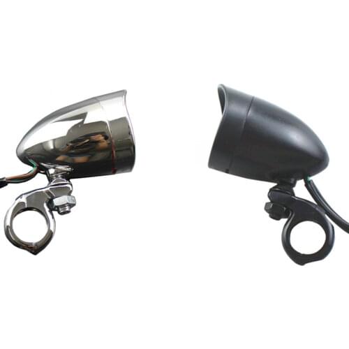 Universal 12v Turn Signals Light 1'' 25mm Handlebar Clamp Mirrors Motorcycle Cafe Racer Old School Bobber Touring Dirt bike