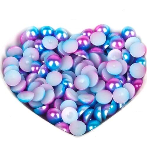 High Quality 3/4/5/6/8mm Half Round Imitation Pearls Flatback Scrapbook Beads DIY For Garment/Phone Case/Nail Making