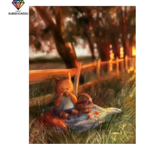 XUEQIXIAOZU DIY 5D Diamond Painting Full Round Diamond Cartoon Bear Picture Cross Stitch Mosaic Picture Rhinestones Embroidery