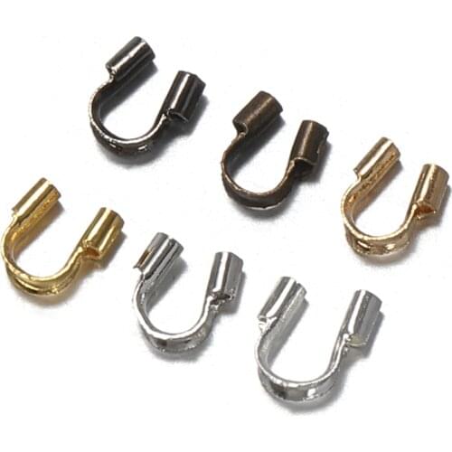 200pcs 4.5x4mm Metal Wire Protector Wire Guard Guards Loops U Shape Protect Buckle Accessories Clasps For Diy Jewelry Making