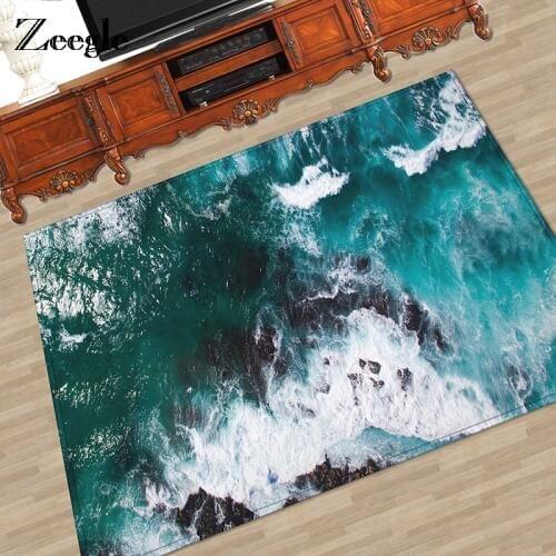 Zeegle Wave Pattern Carpet for Living Room Kids Bedroom Decor Rug Floor Mat Beside Carpet Coffee Table Mat Machine Washable Rugs